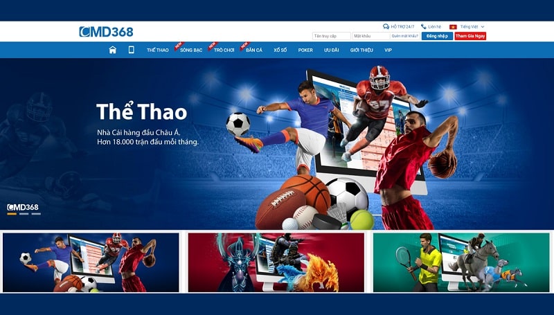 CMD368 nhà cái cá cược thể thao và casino trực tuyến uy tín hàng đầu châu Á